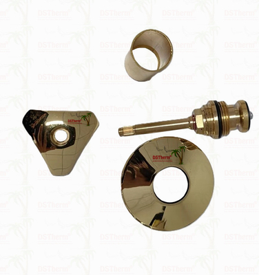 Gold Color Coated Stop Valve Top Part Round Handle With Side Lock Valve Cartridge With Different Handles