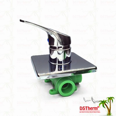 Three Ways Ppr Chrome Plated Mixer Shower Valve With Square Panel 20-25mm
