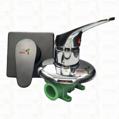 Three Ways Ppr Chrome Plated Mixer Shower Valve With Square Panel 20-25mm