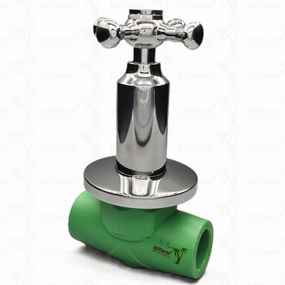 PPR Chrome Plated Luxury Ball Valve With Cross Handle Copper Core Brass Cartridge