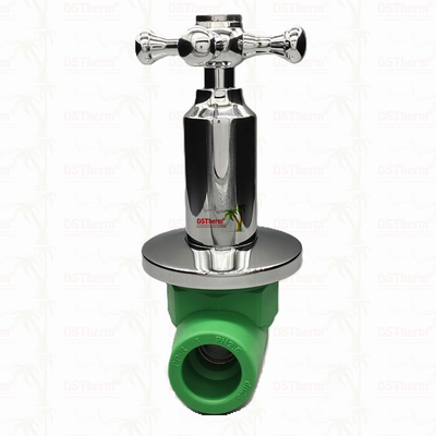 PPR Chrome Plated Luxury Ball Valve With Cross Handle Copper Core Brass Cartridge