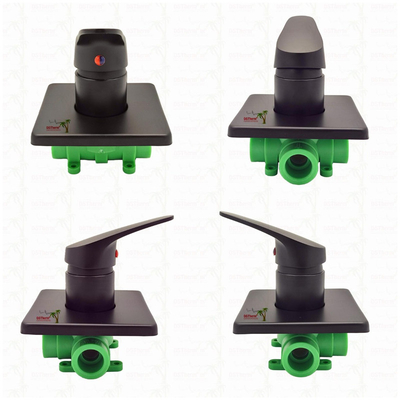 Three-way Square Panel Ppr Black Plated Mixer Shower Valve Mixing Valve