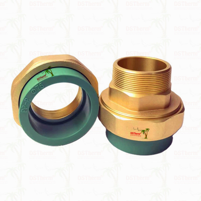 Green Ppr Male & Female Customized Brass Threaded Union Corrosion Resistant