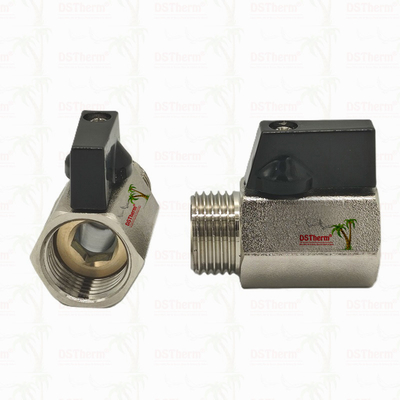 Nickel Plated Mini Ball Valve For Plumbing System 1/2'' Corrosion Resistance Space Efficiency