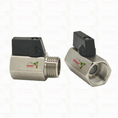 Nickel Plated Mini Ball Valve For Plumbing System 1/2'' Corrosion Resistance Space Efficiency