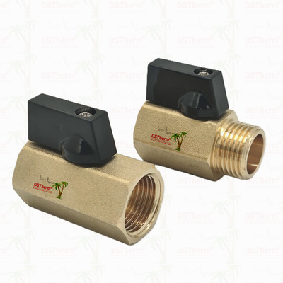 Brass Female and Male Mini Ball Valve For Plumbing System 1/2'' Corrosion Resistance