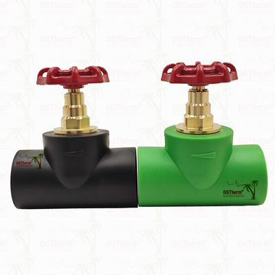 Black PPR Stop Valve With Chrome Plated / Brass Color Cartridge ISO 15784 Certified Global Vlave 20-110mm