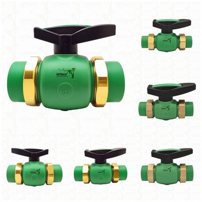 PPR Union Ball Valve Full Bore Ppr Double Union Ball Valve 20-63MM Exposed Installation