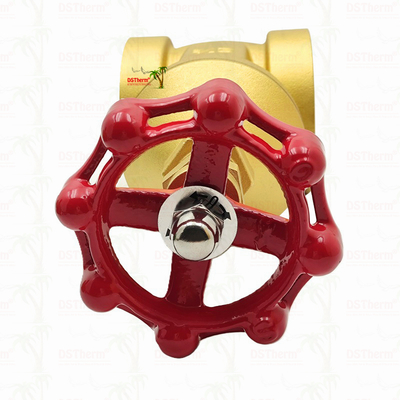 Brass Gate Valve With Red Handle 2 1/2" Customized Size High Pressure Bearing Capacity