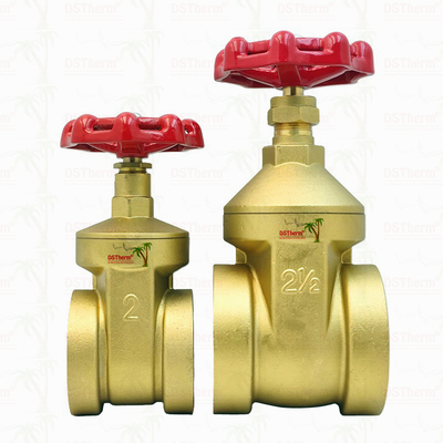 Brass Gate Valve With Red Handle 2 1/2" Customized Size High Pressure Bearing Capacity