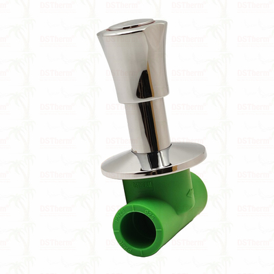 PN25 PPR Stop Valve 20-40mm Chrome Plated with Anti-Slip Handle