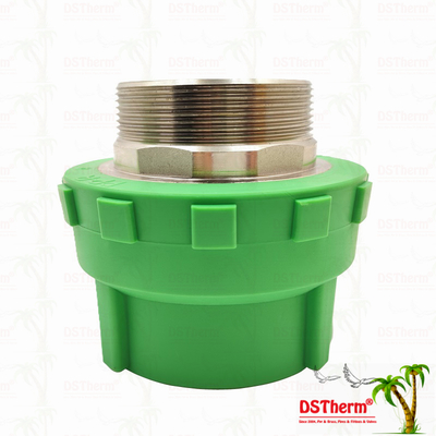 PPR Male Threaded Coupling Plastic PPR Pipe Fittings 75*2 1/2" Customized Size
