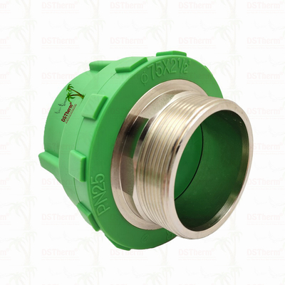 PPR Male Threaded Coupling Plastic PPR Pipe Fittings 75*2 1/2" Customized Size