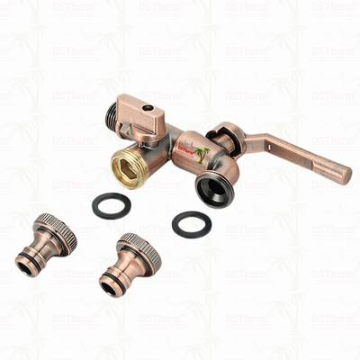 Double Outlet Garden Bibcocks Brass Faucet Brass Tap Valve Water Tap 1/2"-1"