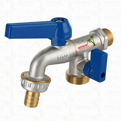 Medium Classic Universal Alumiunm Handle Double Outlet Faucet Brass Faucet Brass Tap 1/2"*3/4"*3/4"