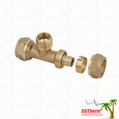 Male Threaded Tee Pex Brass Fittings Nickel Plated Screw Fittings