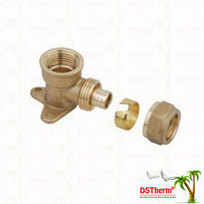 Female Wall Plated Threaded Elbow Pex Brass Fittings Brass Color Customized Logo Screw Fittings Middle Weight