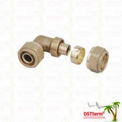 Female Wall Plated Threaded Elbow Pex Brass Fittings Brass Color Customized Logo Screw Fittings Middle Weight