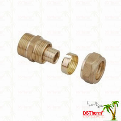 Equal Threaded Coupling Pex Brass Fittings Brass Color Customized Logo Screw Fittings Middle Weight