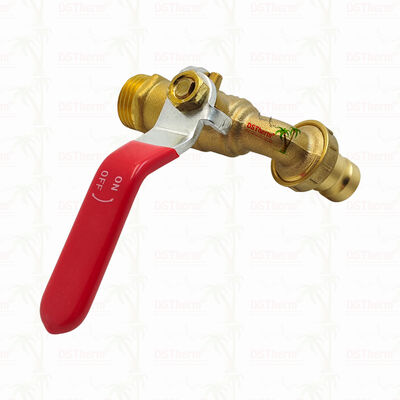 Gold Plated Heavy Duty Classic Red Iron Handle Bibcocks Water Tap Spout Faucet Spigot 1/2"
