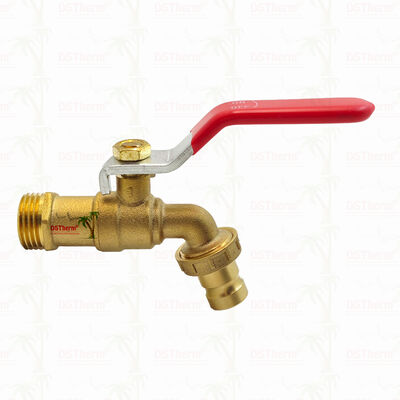 Gold Plated Heavy Duty Classic Red Iron Handle Bibcocks Water Tap Spout Faucet Spigot 1/2"