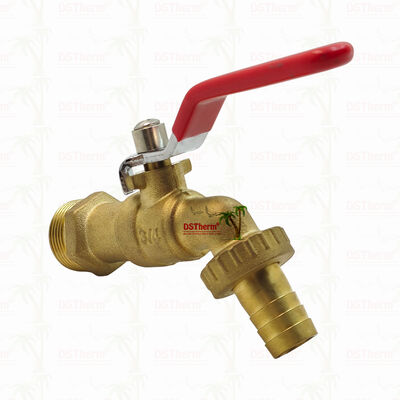 Gold Plated Heavy Duty Classic Red Iron Handle Bibcocks Water Spout Faucet Spigot Water Tap 3/4"