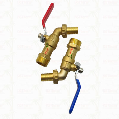 Gold Plated Heavy Duty Classic Red Iron Handle Bibcocks Water Spout Faucet Spigot Water Tap 3/4"