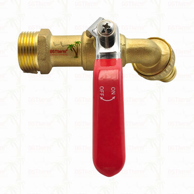 Gold Plated Heavy Duty Classic Red Iron Handle Bibcocks Water Spout Faucet Spigot Water Tap 3/4"