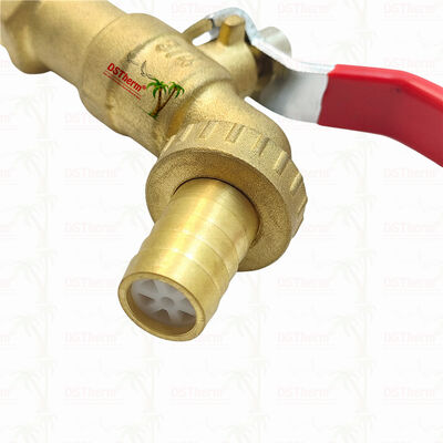 Gold Plated Heavy Duty Classic Red Iron Handle Bibcocks Water Spout Faucet Spigot Water Tap 3/4"