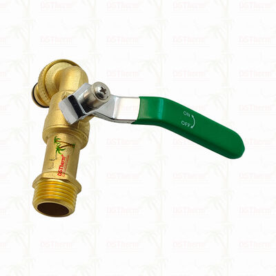 Gold Plated Heavy Duty Classic Green Iron Handle Bibcocks Water Spout Faucet Water Tap Spigot 1/2"