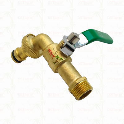 Gold Plated Heavy Duty Classic Green Iron Handle Bibcocks Water Spout Faucet Water Tap Spigot 1/2"