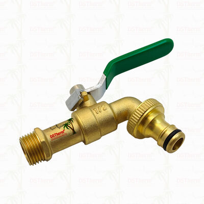 Gold Plated Heavy Duty Classic Green Iron Handle Bibcocks Water Spout Faucet Water Tap Spigot 1/2"