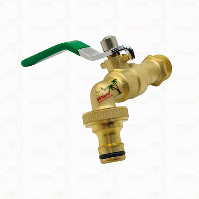 Gold Plated Heavy Duty Classic Green Iron Handle Bibcocks Water Spout Faucet Water Tap Spigot 1/2"