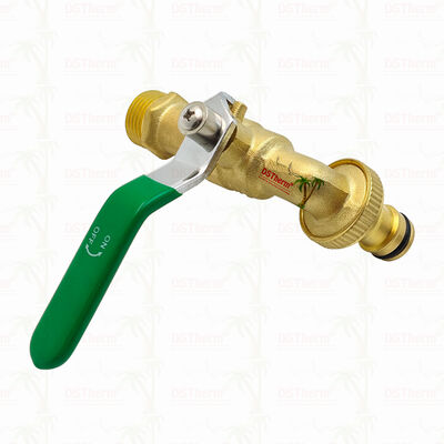 Gold Plated Heavy Duty Classic Green Iron Handle Bibcocks Water Spout Faucet Water Tap Spigot 1/2"