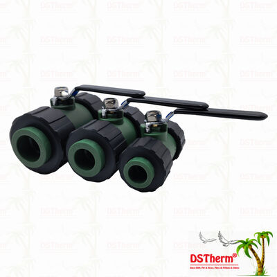 PPR Double Union Ball Valve With Brass Ball Iron Handle 20-63MM Customized LOGO