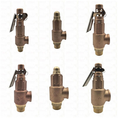 Brass Safety Valve 1/2"-2" Pipeline System Overpressure Protection Device Corrosion Resistant