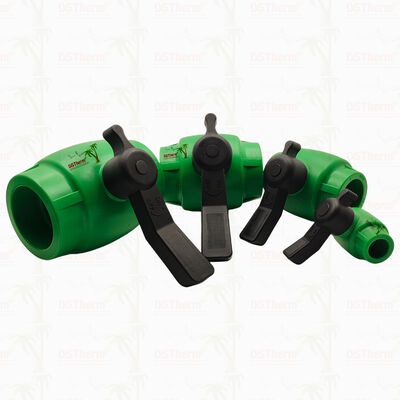 PPR Full Bore Fast Flow Ball Valve With Brass Cartridge For PPR Pipe 20-63MM Customizable