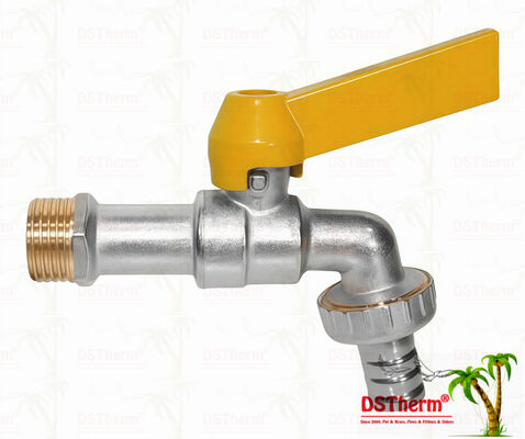 Nickel Plated Heavy Duty Classic Straight Aluminum Handle Bibcocks Water Spout Faucet Water Tap Spigot 1/2"