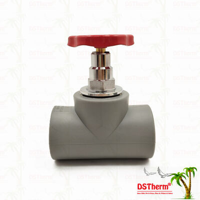 Grey  Chrome Plated PPR Stop Valve With Brass Cartridge Global Vlave 20-110mm