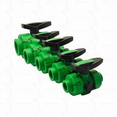 Lockable Zero Metal Zero Leakage PPR Double Union Ball Valve Plastic Double Union Ball Valve
