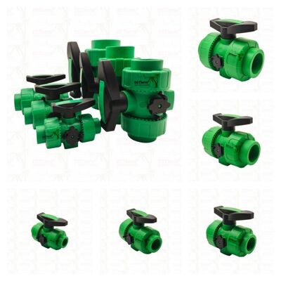 Lockable Zero Metal Zero Leakage PPR Double Union Ball Valve Plastic Double Union Ball Valve