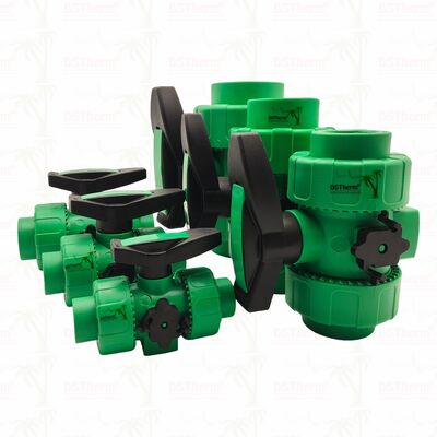 Lockable Zero Metal Zero Leakage PPR Double Union Ball Valve Plastic Double Union Ball Valve