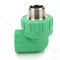 Green Color Ppr Pipe Accessories Male Threaded 90 Degree Elbow Long Service Life