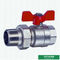 Customized Forged Brass Ball Valve Butterfly Handle Male Union Threaded Two Colors Ball Valve
