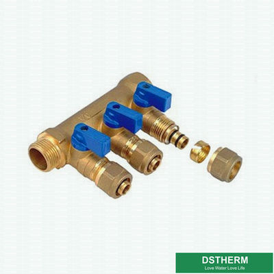 Two Ways To Six Ways Brass Water Separators Manifolds For Pex Pipe Customized Logo For Cold Water Supplying