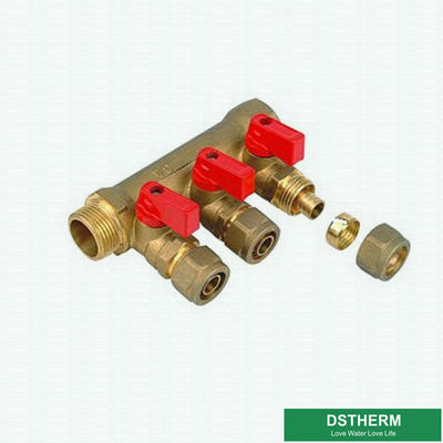 Two Ways To Six Ways Brass Water Separators Manifolds For Pex Pipe Customized Logo For Cold Water Supplying