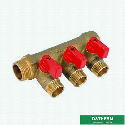 Two Ways To Six Ways Brass Water Separators Manifolds For Pex Pipe Customized Logo For Cold Water Supplying