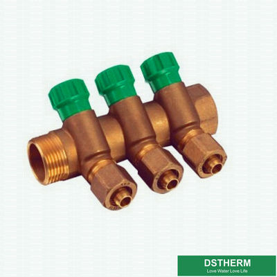 Two Ways To Six Ways Brass Water Separators Manifolds For Pex Pipe With Male Screw Fittings For Hot  Water Supplying