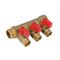 Two Ways To Six Ways Brass Water Separators Manifolds For Pex Pipe WithFemale Screw Fittings For Hot  Water Supplying