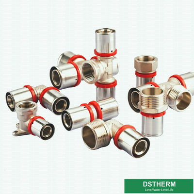 Customized Equal Threaded Coupling Compression Brass Press Union Fittings For Pex Aluminum Pex Pipe